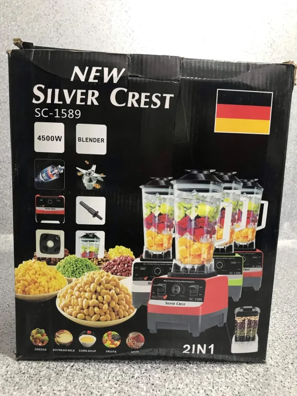 Silver Crest 2-in-1 Juicer Blender – 4500W Powerful Motor, 2L Unbreakable Jug