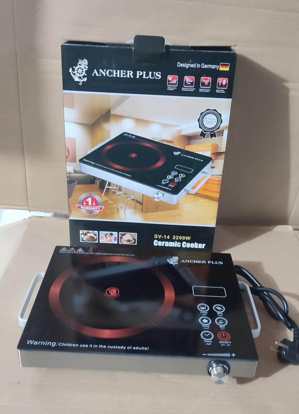Anchor Plus Electric Stove – 3500W Adjustable Power, Timer & Multi-Cooking Modes / Anchor Plus Electric Stove – 3500W Adjustable Power, Timer & Multi-Cooking Modes