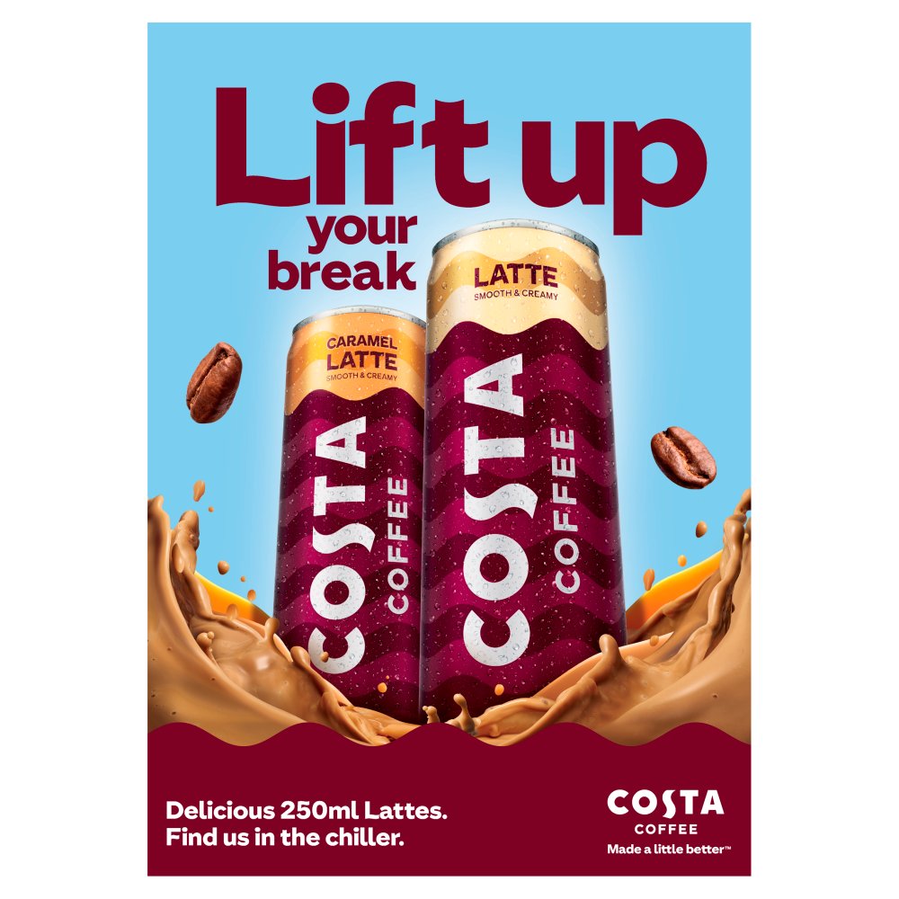 Costa Coffee Caramel Latte 12 x 250ml PM £1.49